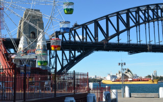 Ferris wheel bridge water boat - a bridge over water free wallpaper