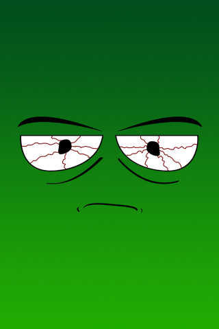 Green background sad face frown - angry free wallpaper for mobile