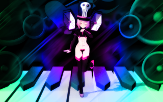 Woman top hat bodysuit piano - a piano keyboard free wallpaper