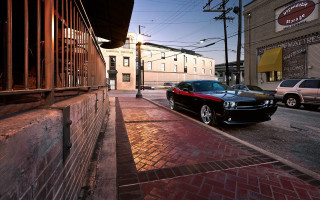 Car building fenced road photorealism - photorealistic lighting free wallpaper