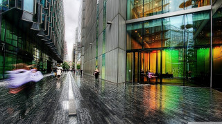 People walking street tall buildings 4 - david chipperfield free wallpaper