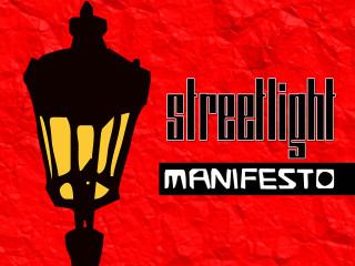 Streetlight 5 red background black - ambient light free wallpaper