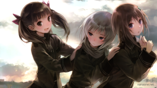 Three anime girls long hair 4 - adolf born free wallpaper