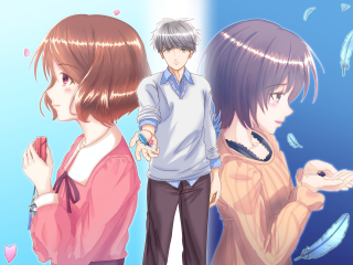 Two people blue background blue - two person free wallpaper