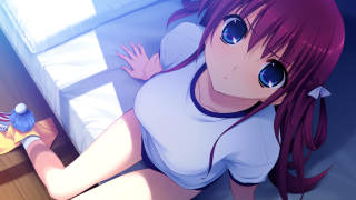 Girl laying bed blue eyeball - pillow free wallpaper