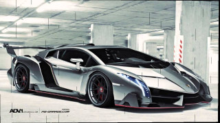 Silver sports car parking garage 6 - matte drawing free wallpaper for desktop