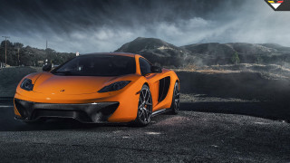 Bright orange sports car mountain - orange sports car free wallpaper