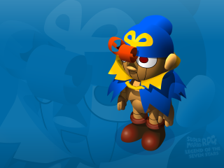 Cartoon bear star blue background - its chest free wallpaper