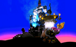 Cartoon castle cats roof funny - volumetric lighting free wallpaper