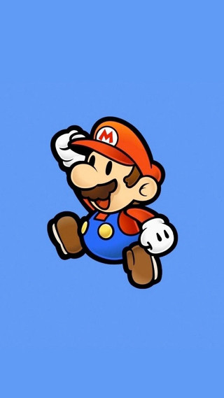 Super mario flying cartoon character - a blue sky behind free wallpaper
