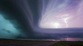 Storm cloud highway lightning distance - christopher moeller free wallpaper for desktop