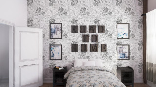 Bedroom wall pictures door another - a bed and a wall free wallpaper