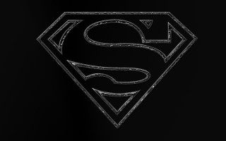 Black white superman logo outline - vfx free wallpaper