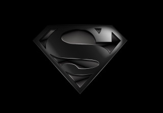Superman logo black background silver - a superman logo free wallpaper