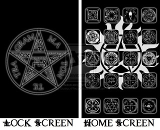 Pentagram symbols black white backgrounds - occult free wallpaper