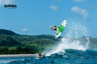 Man surfboard air wave crashing - evan charlton free wallpaper