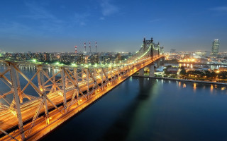 Bridge river night lights city 5 - christo free wallpaper