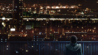 Person sitting bench city lights - the city free wallpaper