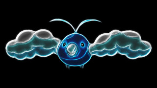 Blue bird two wings halo - bioluminescence free wallpaper