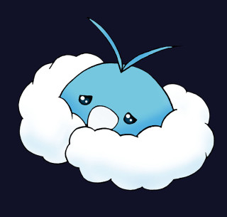 Blue bird sleeping cloud eyes - a cloud free wallpaper for tablet