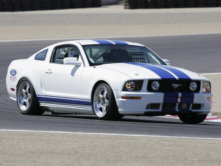 White mustang race track blue - a blue stripe free wallpaper