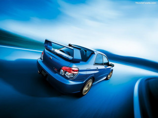 Blue car road clouds mountain - a blue car free wallpaper