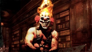 Demonic clown flaming head eye - madhouse free wallpaper for desktop