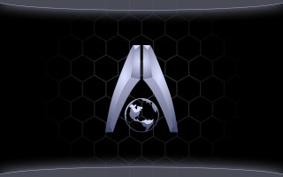 Logo globe a black grid - ancell stronach free wallpaper