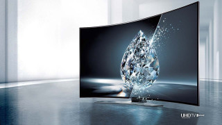 Curved tv diamond reflection screen - shown free wallpaper