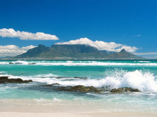 Beach mountain wave blue sky - ocean free wallpaper for desktop