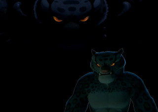 Cartoon cat glowing eyes demon - free halloween wallpaper