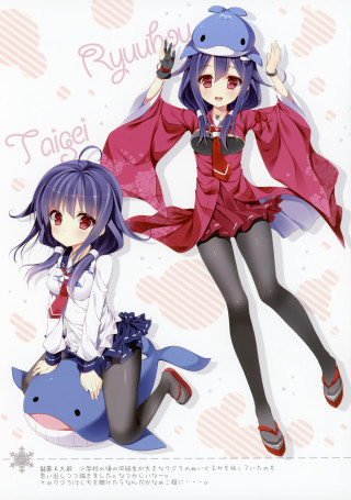 Anime girls long hair red - hat free wallpaper