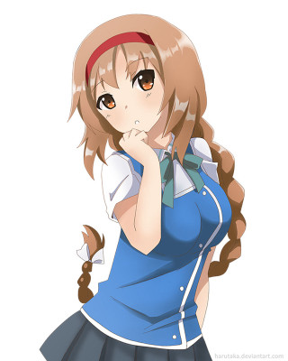 Girl blue dress serious look - her mouth free wallpaper for mobile