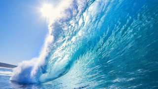 Large wave breaking ocean sunshine - the ocean water free wallpaper