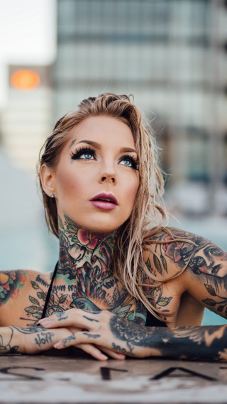 Woman tattoos hands hips eyes - tattoo free wallpaper for mobile
