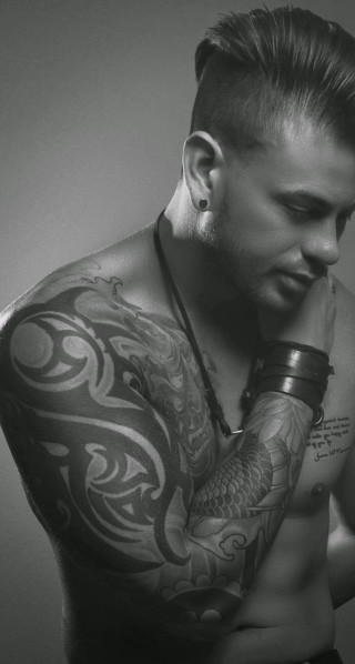 Man tattoo armbands chest arm - tattoo free wallpaper for mobile