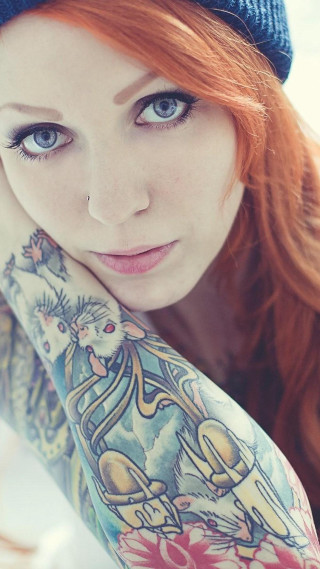 Woman tattoo hat cat arm - evaline ness free wallpaper for mobile