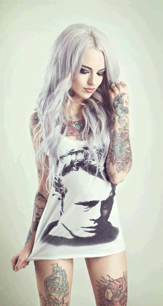 Woman tattoos white shirt man - a picture of a man free wallpaper for mobile