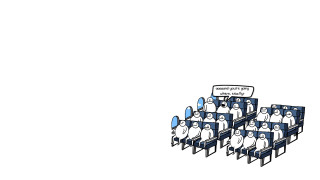 Cartoon group people sitting row - a cartoon free wallpaper
