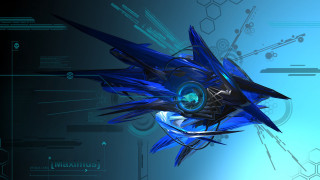 Futuristic blue object design background - cyberpunk style free wallpaper