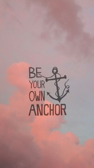 Pink sky anchor inspirational poster - free beach wallpaper