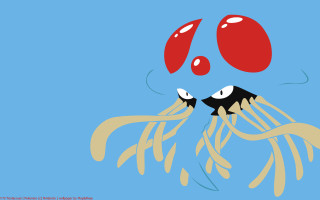 Cartoon jellyfish red nose black - a yellow tail free wallpaper
