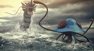 Giant squid attacking giant squid - giant free wallpaper