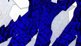 Blue white abstract painting person - animation free wallpaper