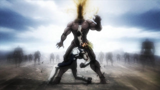 Man fighting field people sky - transgressive art free wallpaper for desktop