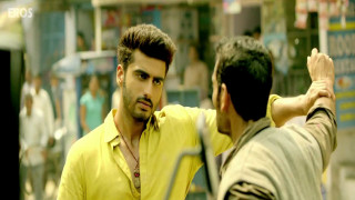 Man talking yellow shirt city - another man free wallpaper