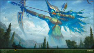 Woman bow arrow bird shoulder - her hand and a bird free wallpaper