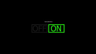 Black background green off sign - dave allsop free wallpaper