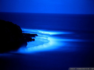 Blue ocean cliff sky clouds - a blue ocean free wallpaper