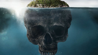Skull floating water island head - skull free wallpaper